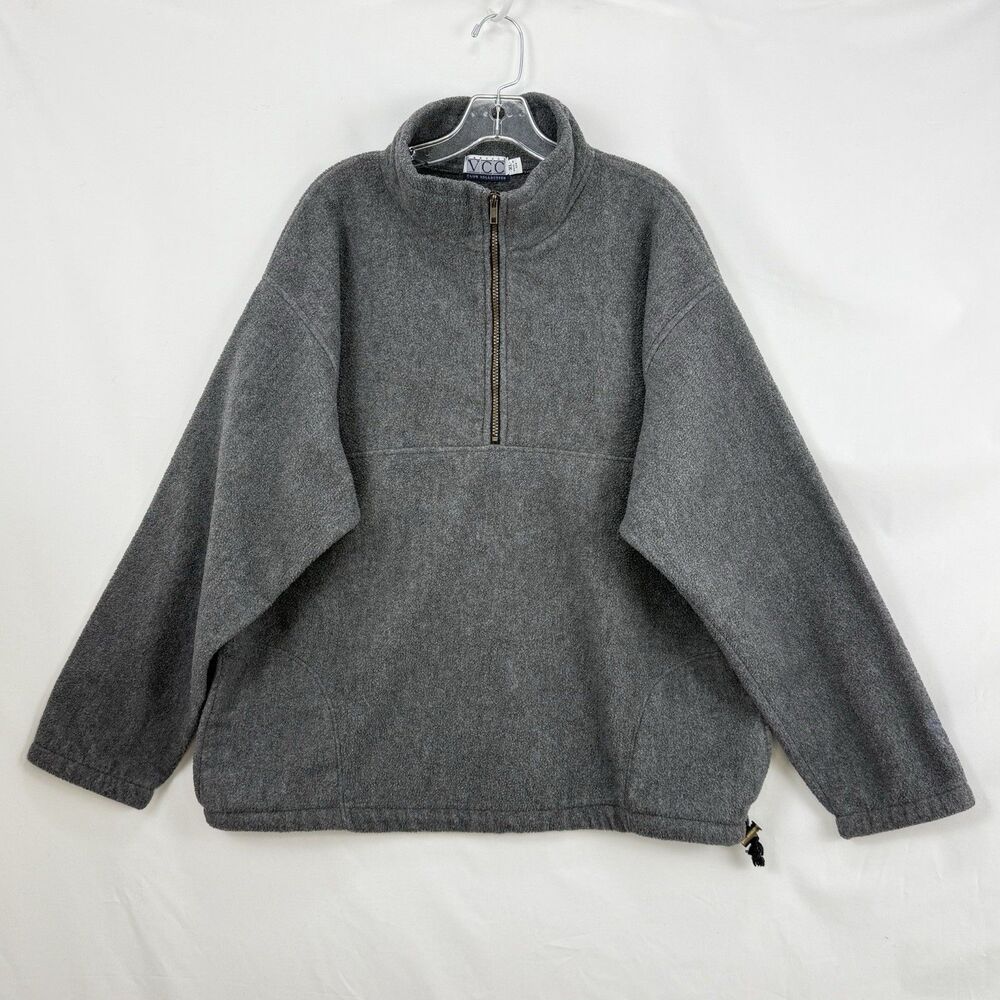 Vintage VCC Club Collection Gray Fleece Half Zip Pullover XL Butterfly